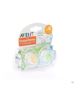 Avent sucette free flow tendens sil double 6-18m 2