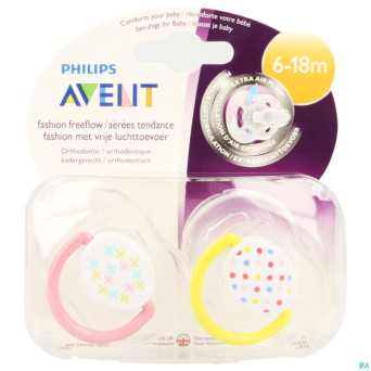 Avent sucette free flow tendens sil double 6-18m 2