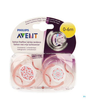Avent sucette free flow tendens sil double 0- 6m 2