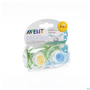 Avent sucette free flow tendens sil double 0- 6m 2