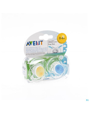 Avent sucette free flow tendens sil double 0- 6m 2