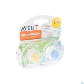 Avent sucette free flow tendens sil double 0- 6m 2