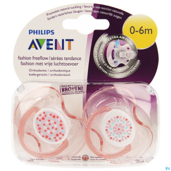 Avent sucette free flow tendens sil double 0- 6m 2