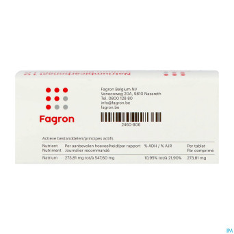 Bicarbonate sodium 1g ud tabl 50 fag