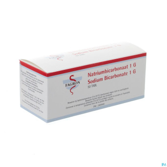 Bicarbonate sodium 1g ud tabl 50 fag