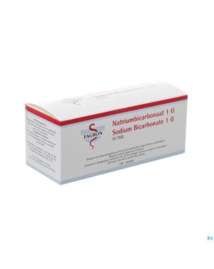 Bicarbonate sodium 1g ud tabl 50 fag