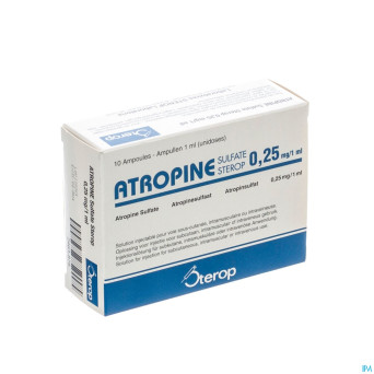 Atropine sulf  amp 10 x 1 x 0,25mg/1ml ud