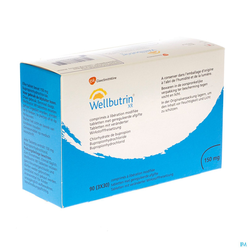Wellbutrin xr 150 mg tabs 90 x 150 mg