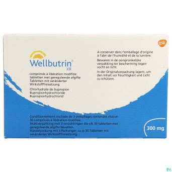 Wellbutrin xr 300 mg tabs 90 x 300 mg