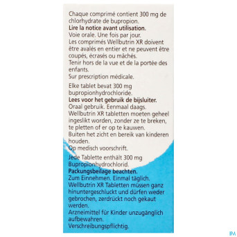 Wellbutrin xr 300 mg tabs 90 x 300 mg