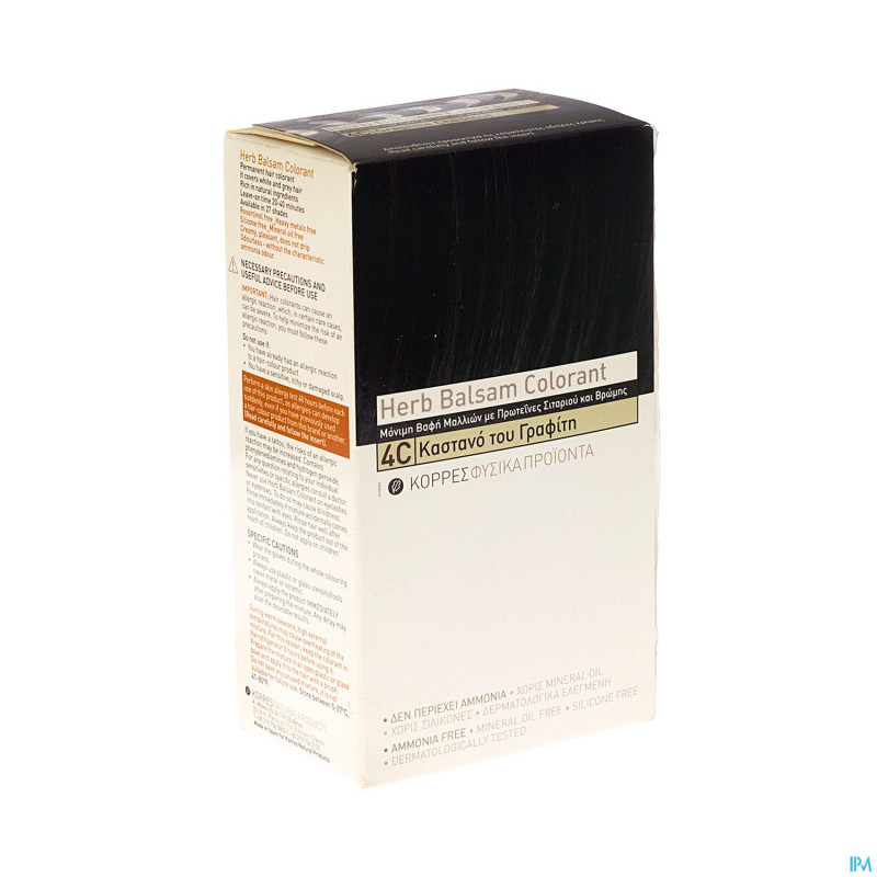Korres kh baume colorant 4c graphite chestnut herb