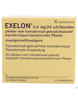 Exelon 4,6mg/24h emplatre transdermal 30