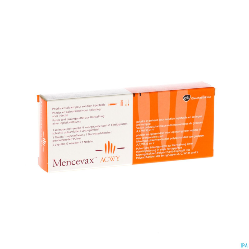 Mencevax acwy seringue 1 x 0,5 ml