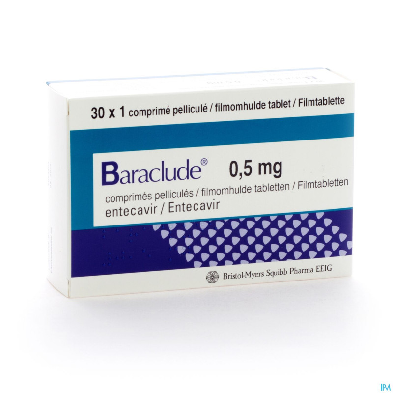 Baraclude 0,5 mg comp pell s/blist 30 x 0,5 mg