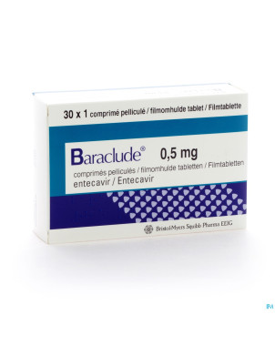 Baraclude 0,5 mg comp pell s/blist 30 x 0,5 mg