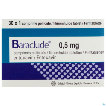 Baraclude 0,5 mg comp pell s/blist 30 x 0,5 mg
