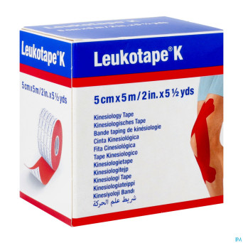 Leukotape k bande adh elast rouge   5,0cmx5m 1