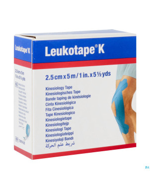 Leukotape k bande adh elast bleu    2,5cmx5m 1