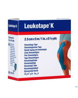 Leukotape k bande adh elast bleu    2,5cmx5m 1