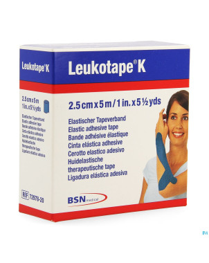 Leukotape k bande adh elast bleu    2,5cmx5m 1