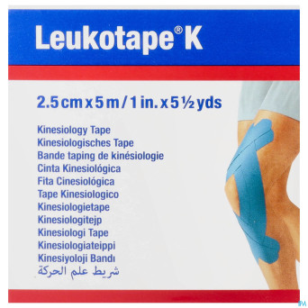 Leukotape k bande adh elast bleu    2,5cmx5m 1