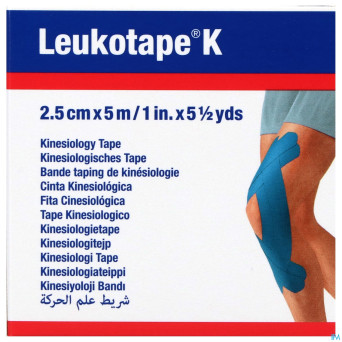 Leukotape k bande adh elast bleu    2,5cmx5m 1