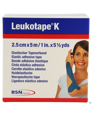 Leukotape k bande adh elast bleu    2,5cmx5m 1