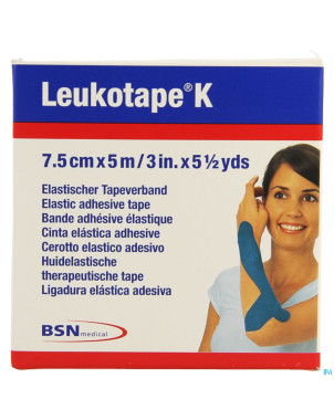 Leukotape k bande adh elast bleu    7,5cmx5m 1