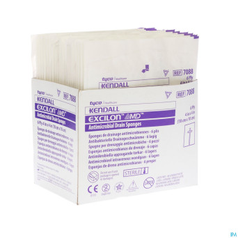 Excilon amd a/microb. drain sponge ster 10x10cm 50