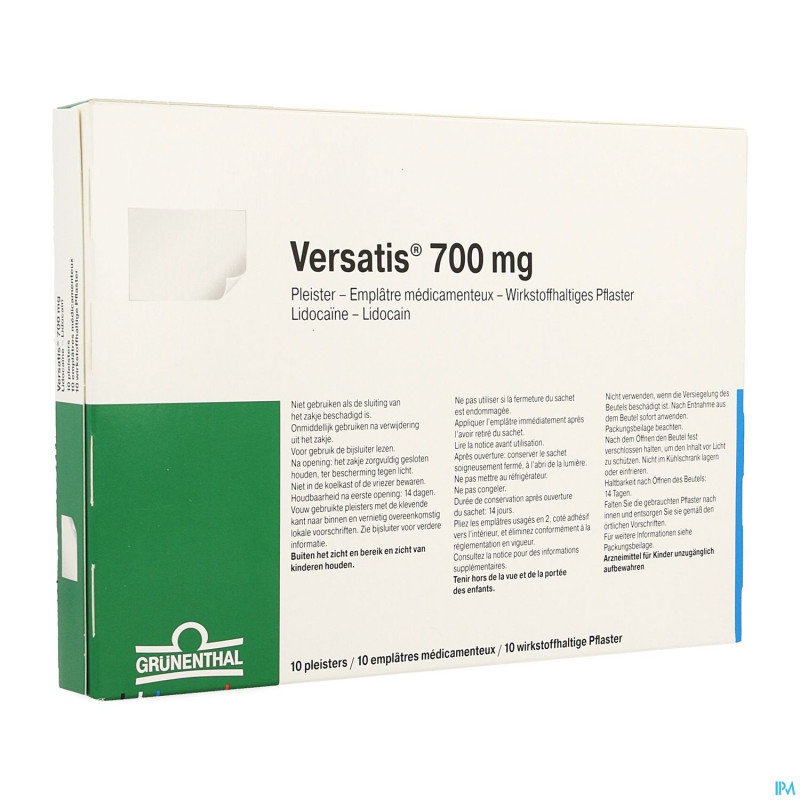 Versatis 700mg pleisters - emplatres 10