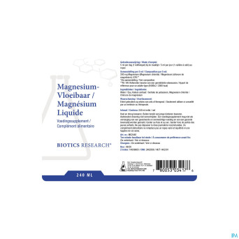 Magnesium liquide biotics    sol 240ml