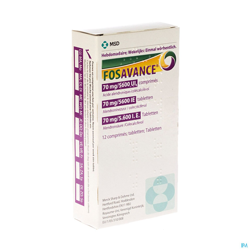 Fosavance tabl 12 - 70 mg /5600 ui