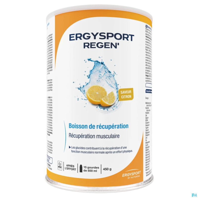 Ergysport regen boisson citron pdr    pot 450g