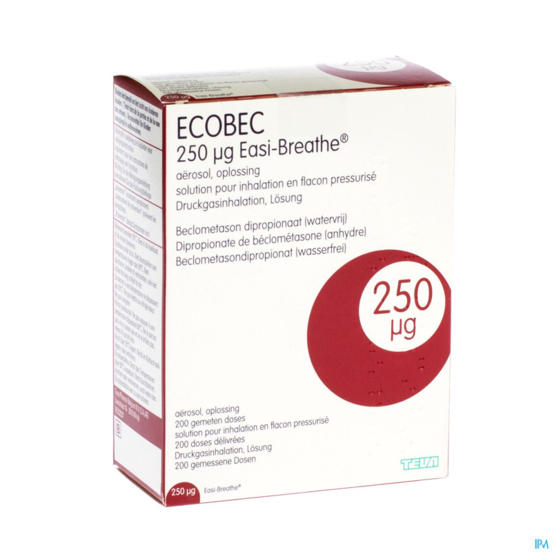 Ecobec 250 ug easi breathe aero 200 doses x 250ug