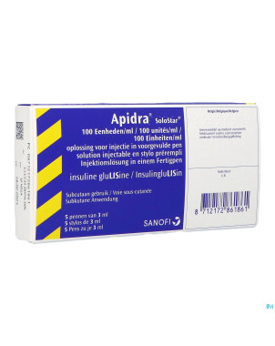 Apidra 100 u/ml sol inj stylo prempl 5x3ml