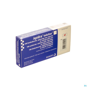 Apidra 100 u/ml sol inj stylo prempl 5x3ml