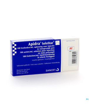 Apidra 100 u/ml sol inj stylo prempl 5x3ml