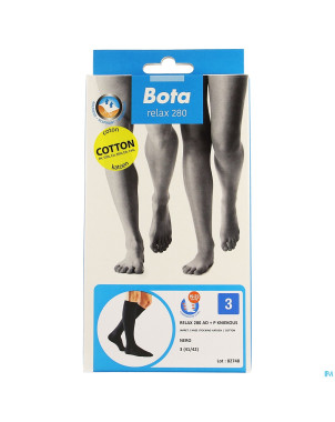 Bota relax 280 coton bas jarret noir n3