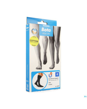 Bota relax 280 coton bas jarret noir n4