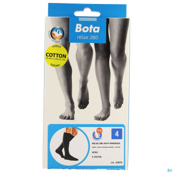 Bota relax 280 coton bas jarret noir n4