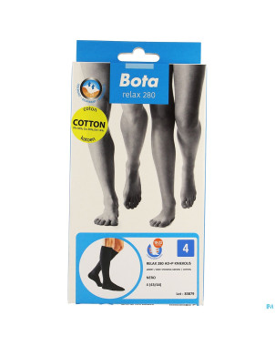 Bota relax 280 coton bas jarret noir n4