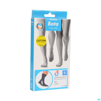 Bota relax 280 coton bas jarret noir n5