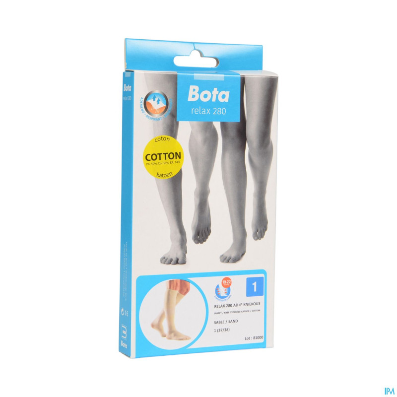 Bota relax 280 coton bas jarret sable n1