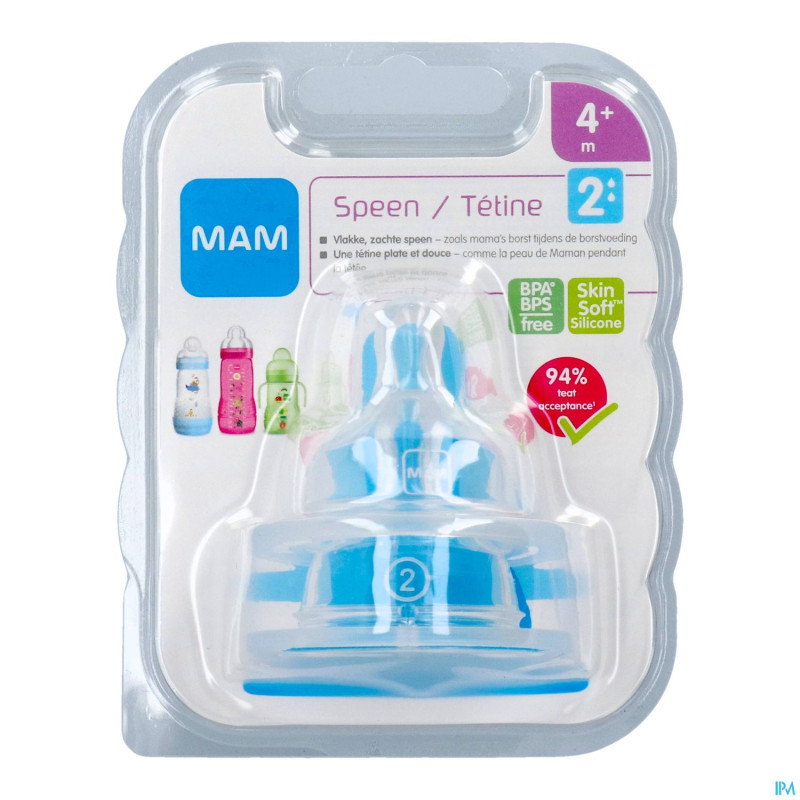 Mam care milk tetine sil debit 2 s/bisph.a