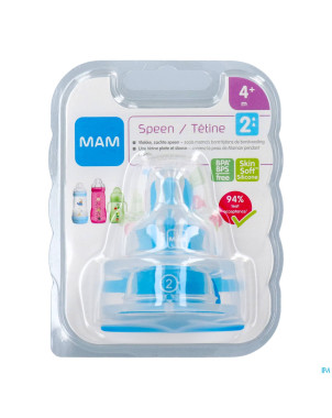 Mam care milk tetine sil debit 2 s/bisph.a