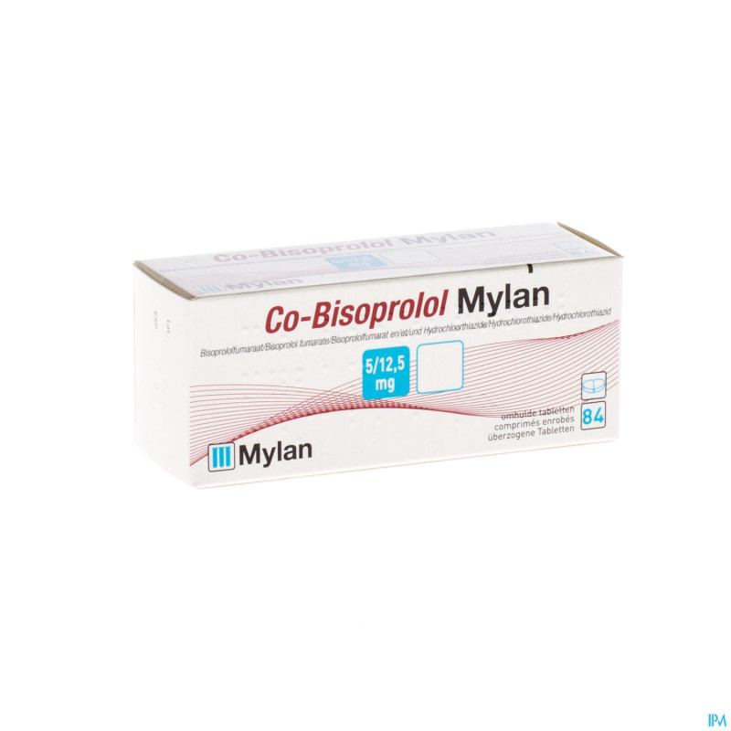 Co bisoprolol mylan  5mg/12,5mg drag 84