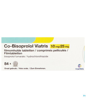 Co bisoprolol viatris 10mg/25,0mg drag 84