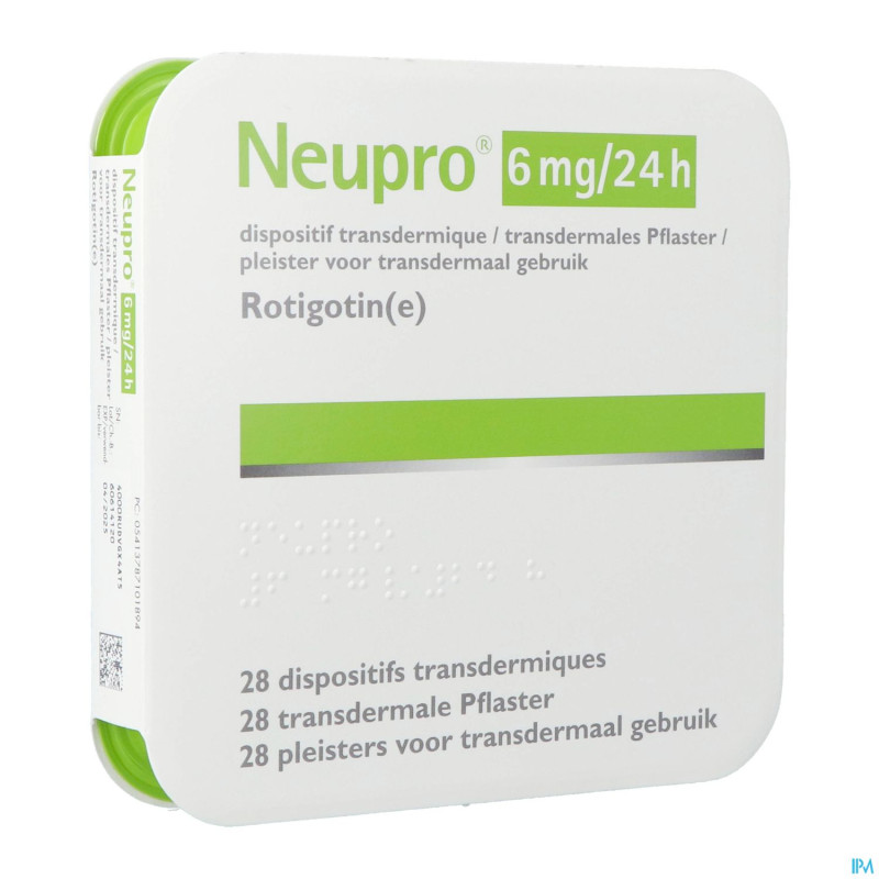 Neupro 6 mg/24 h dispositif transdermique 28