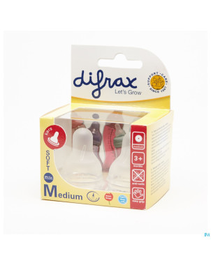 Difrax soft tetine cerise m 2 pieces    672