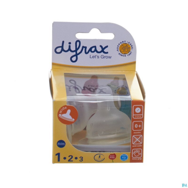 Difrax soft tetine large 1-2-3 2 pieces    677